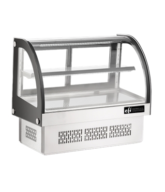 EFI CGCM-CT-3633 36" Front Curved Glass Refrigerated Countertop Drop In Display Cooler / Case