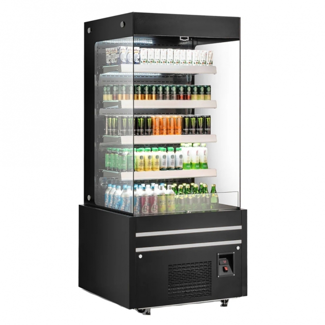 EFI CGOMB-3680 36" Black Straight Refrigerated Open Air Cooler / Merchandiser