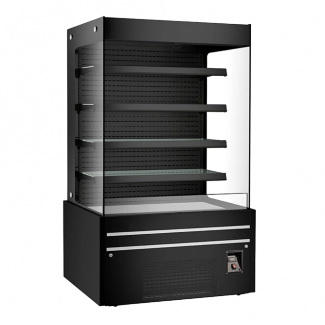 EFI CGOMB-4880 48" Black Straight Refrigerated Open Air Cooler / Merchandiser