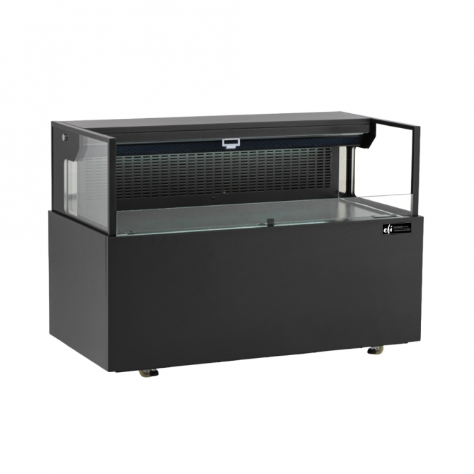 EFI CGOMS-4724 Black exterior Straight Sided Shallow Depth Open Air Display Case 