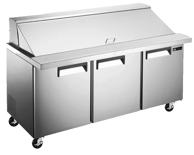 EFI CMDR3-72VCX 72" Stainless Steel 3 Doors Mega Top Prep Cooler