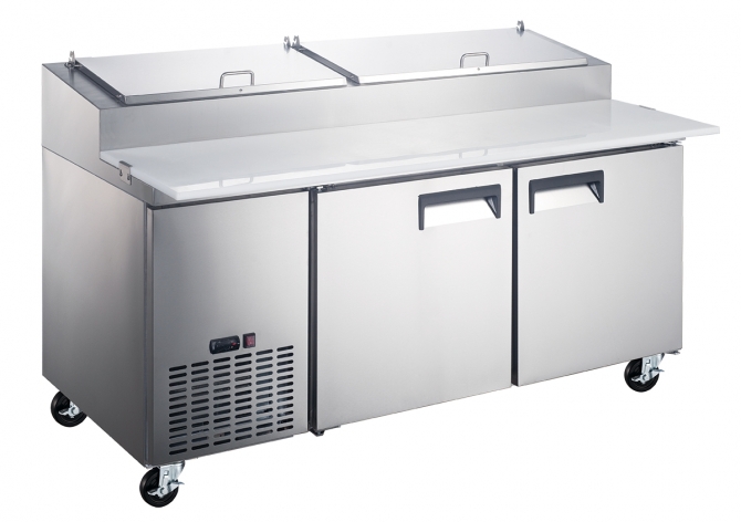 EFI CPDR2-67VCX 67" Hinge Solid Stainless Steel 2 Doors Pizza Prep Cooler