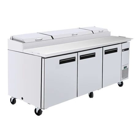 EFI CPDR3-93VC 93" Hinge Solid Stainless Steel 3 Doors Pizza Prep Cooler