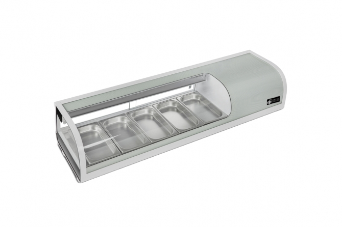 EFI CSCM-5413 54" Right Side Condenser Curved Glass Refrigerated Sushi Case Display Cooler