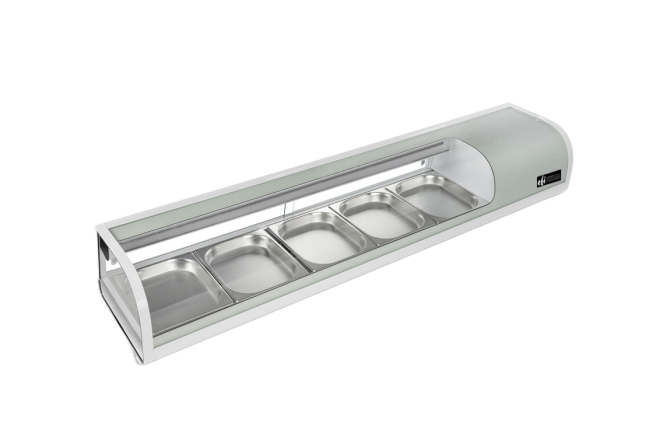 EFI CSCM-7213 71" Right Side Condenser Curved Glass Refrigerated Sushi Case Display Cooler
