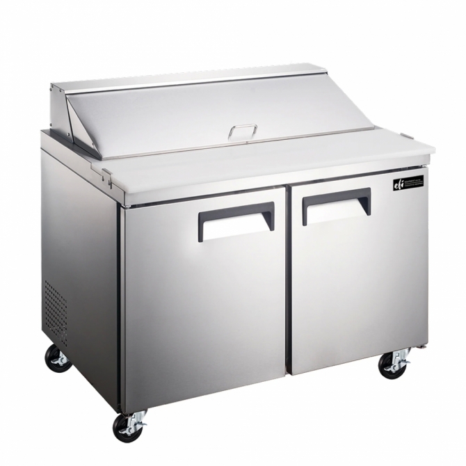 EFI CSDR2-36VCX 36" Stainless Steel Hinged Solid 2 Doors Prep Cooler Salad / Sandwich Table