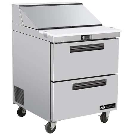EFI CSDW2-27VC 27" Stainless Steel 2 Drawer Prep Cooler Salad Table / Sandwich Table
