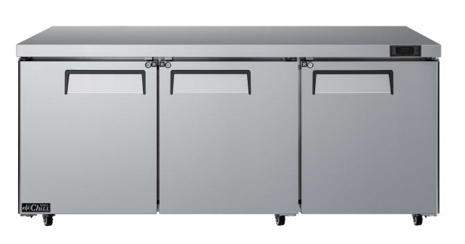 EFI CUDR3-72VC 72" Stainless Steel Hinged Solid 3 Doors Undercounter Cooler