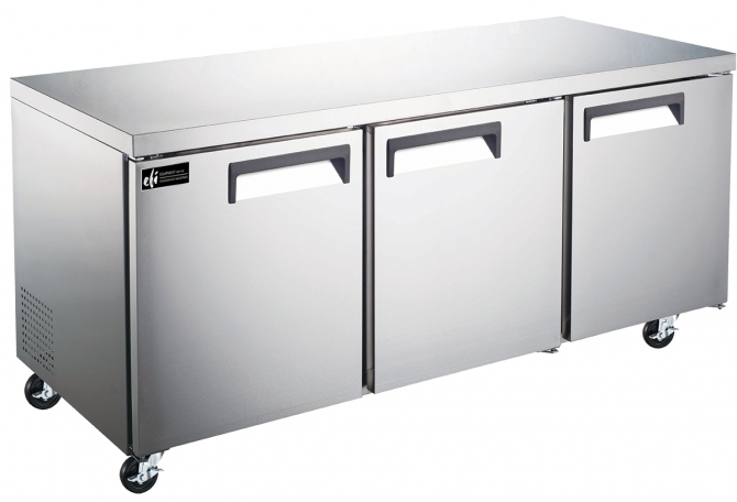 EFI CUDR3-72VCX 72" Stainless Steel Hinged Solid 3 Doors Undercounter Cooler