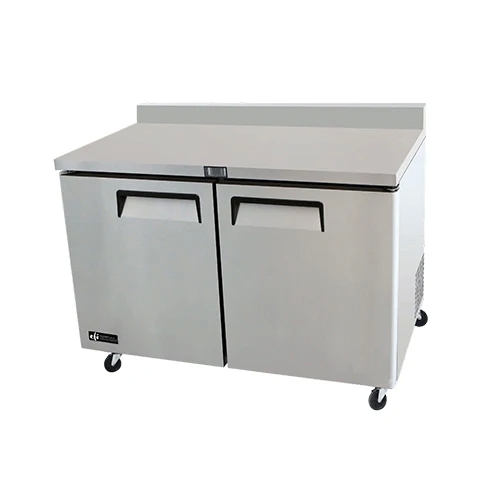 EFI CWDR2-60VC 60" Stainless Steel Hinged Solid 2 Doors Worktop Cooler with Backsplash