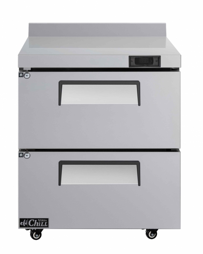 EFI CWDW2-27VC 27" Stainless Steel 2 Drawers Worktop Cooler with Backsplash
