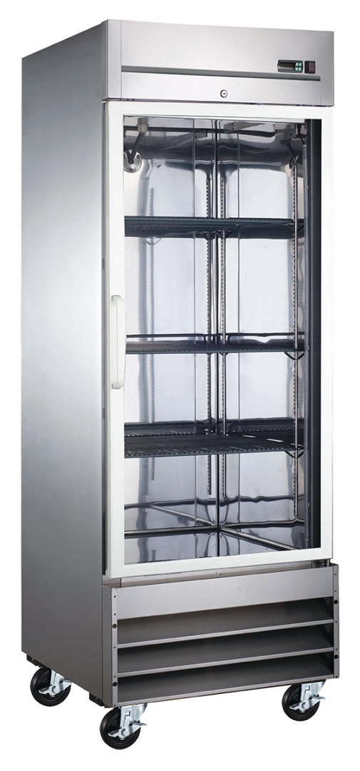 EFI F1-27GDSVCX 27" Stainless Steel LEFT Hinged Glass 1 Door Freezer Reach In Bottom-Mount