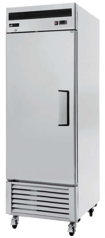EFI F1-27VC-L 27" Stainless Steel Exterior LEFT Hinged Solid 1 Door Freezer Reach In Bottom-Mount
