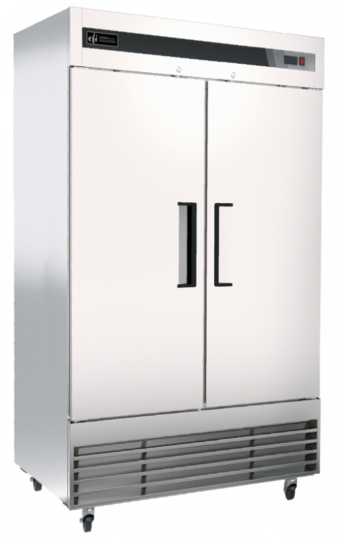 EFI F2-39VCX 39.5" Stainless Steel Hinged Solid 2-Doors Reach In Freezer Bottom Mount