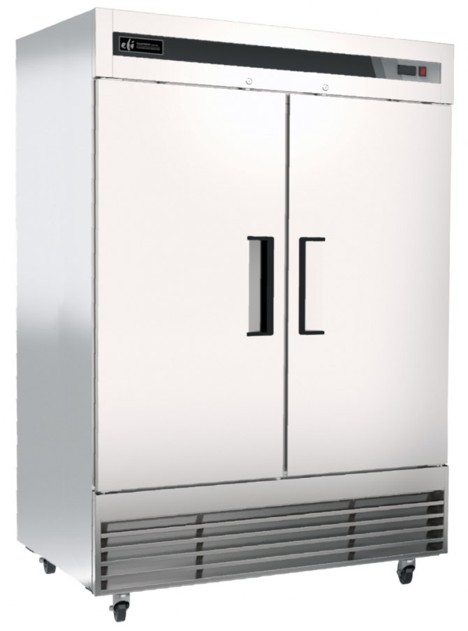 EFI F2-54VCX 54" Stainless Steel Hinged Solid 2-Doors Reach In Freezer Bottom Mount