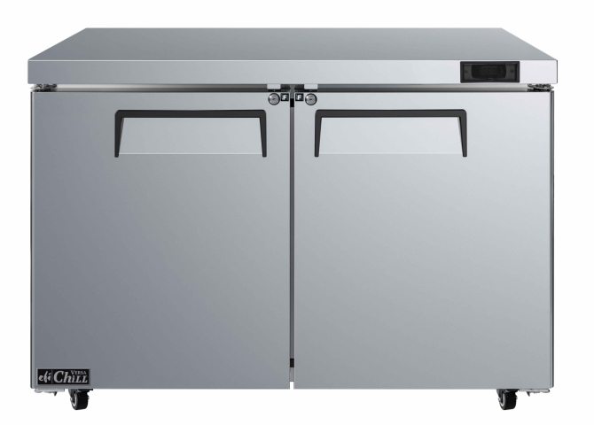 EFI FUDR2-48VC 48" Stainless Steel Hinged Solid 2 Doors Undercounter Freezer