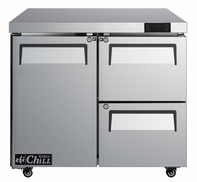 EFI FUDW2-36VC 36" 2-Drawers with 1 Door Left Hinged Solid Stainless Steel Undercounter Freezer