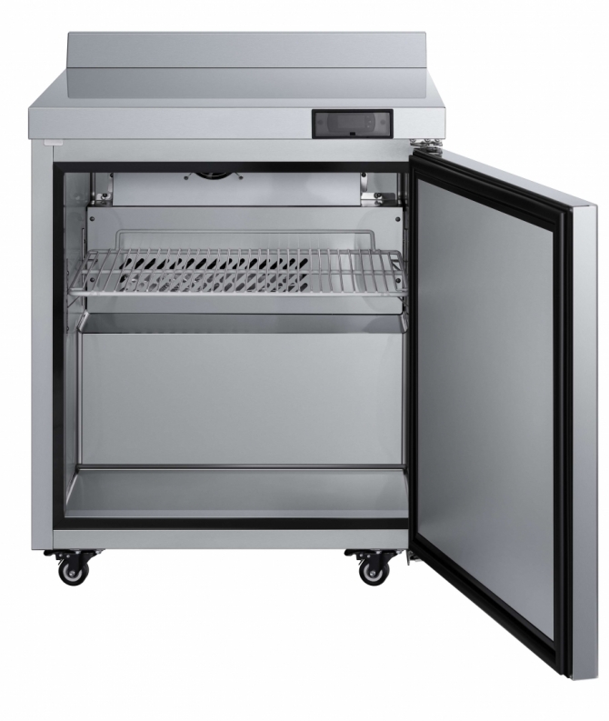 EFI FWDR1-27VC-R 27" Stainless Steel Left Hinged Solid 1 Door Worktop Freezer with Backsplash