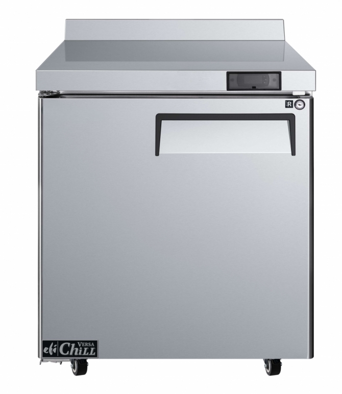 EFI FWDR1-27VC-L 27" Stainless Steel Left Hinged Solid 1 Door Worktop Freezer with Backsplash