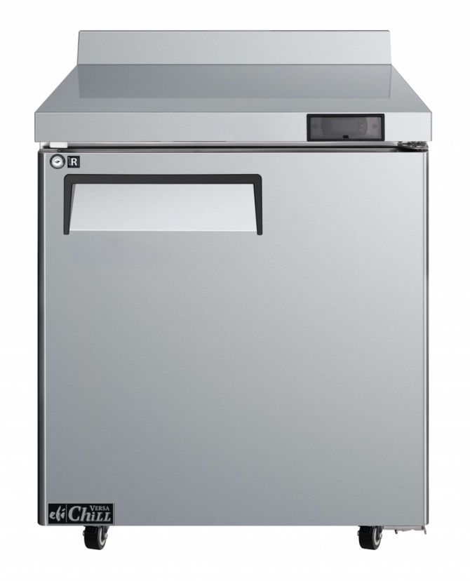 EFI FWDR1-27VC-R 27" Stainless Steel Left Hinged Solid 1 Door Worktop Freezer with Backsplash