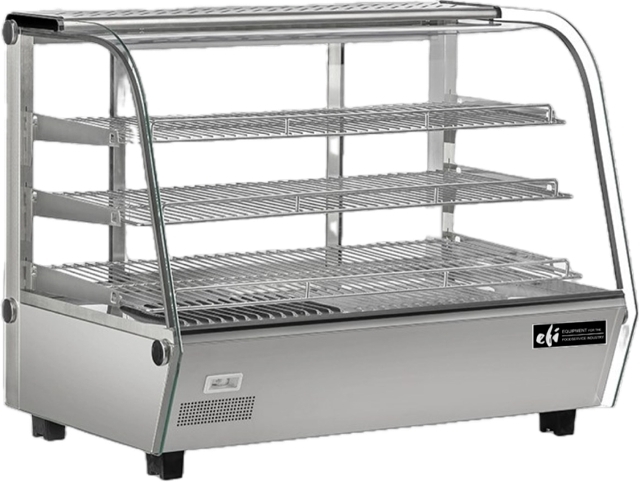 EFI HGCM-CT-3427-WH 34" Curved Glass Heated Countertop Display Warmer