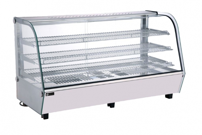 EFI HGCM-CT-4827-WH 48" Curved Glass Heated Countertop Display Warmer
