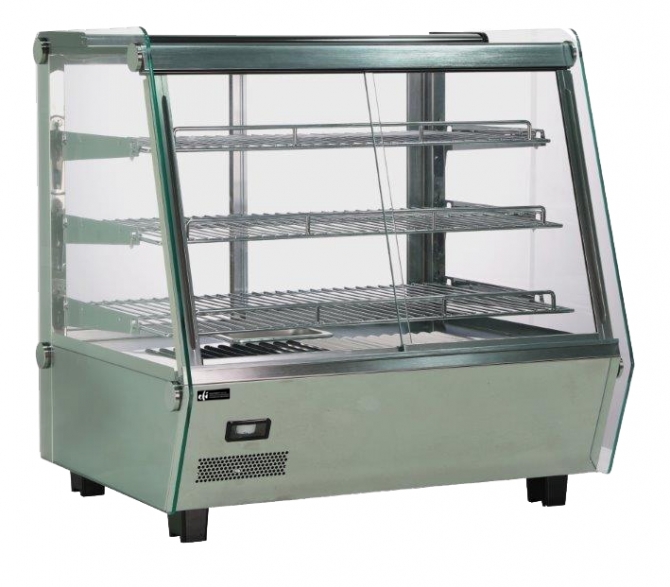 EFI HGSM-CT-2727-SF 27" Rear and Front Sliding Glass Doors Heated Countertop Display Warmer