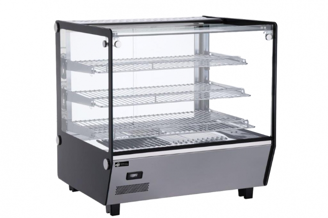 EFI HGSM-CT-2727-WH 27" Square Front Glass Heated Countertop Display Warmer