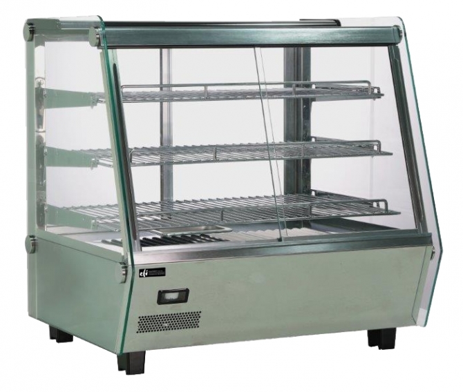 EFI HGSM-CT-3427-SF 34" Rear and Front Sliding Glass Doors Heated Countertop Display Warmer