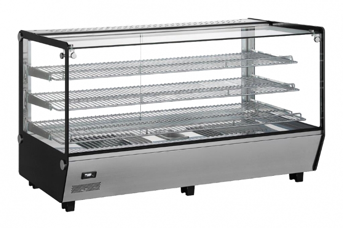 EFI HGSM-CT-4827-WH 48" Square Front Glass Heated Countertop Display Warmer