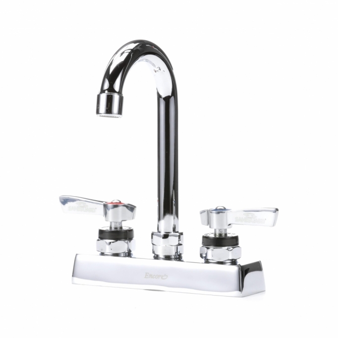 Encore® KL41-4000-SE1Z Deck Mount Faucet 4" OC with 3-1/2" Rigid Gooseneck Spout