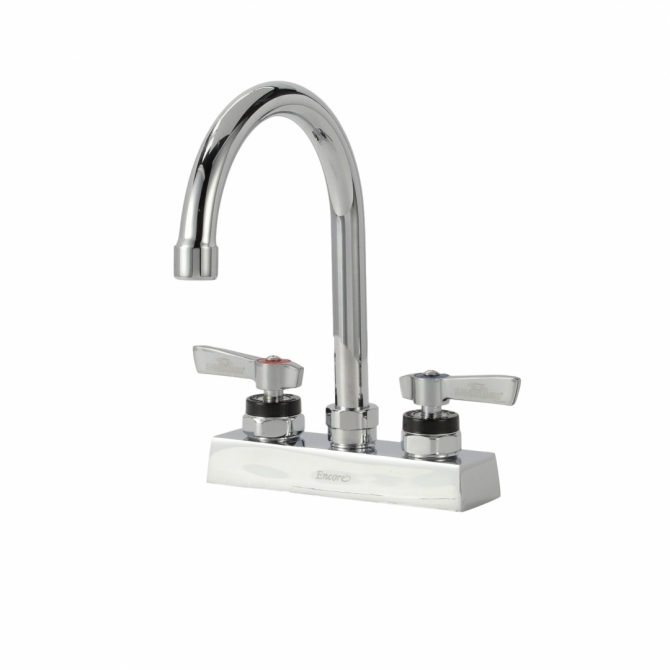 Encore® KL41-4002-SE1Z Deck Mount Faucet 4" OC with 6-1/2" Swivel Gooseneck Spout with Lever Handles