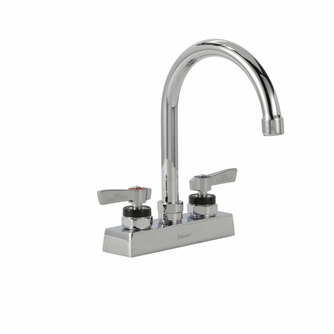 Encore® KL41-4002-SE1Z Deck Mount Faucet 4" OC with 6-1/2" Swivel Gooseneck Spout with Lever Handles