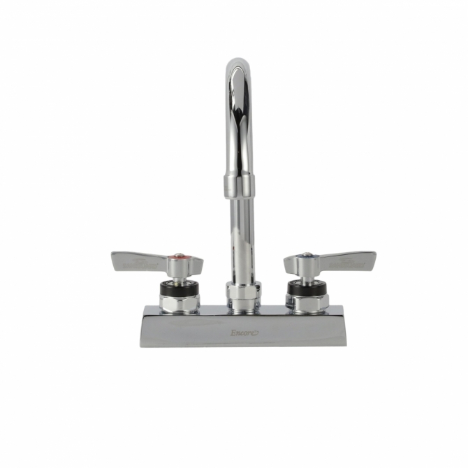 Encore® KL41-4002-SE1Z Deck Mount Faucet 4" OC with 6-1/2" Swivel Gooseneck Spout with Lever Handles