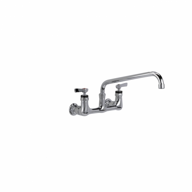 Encore® KL54-8012-SE1Z Brass Chrome Plated 8" OC. Wall Mount Faucet with 12" Swivel Spout