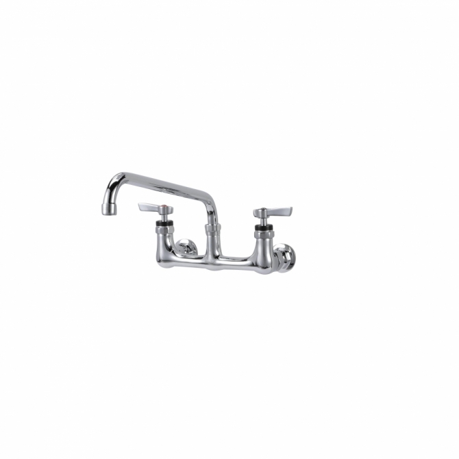 Encore® KL54-8012-SE1Z Brass Chrome Plated 8" OC. Wall Mount Faucet with 12" Swivel Spout
