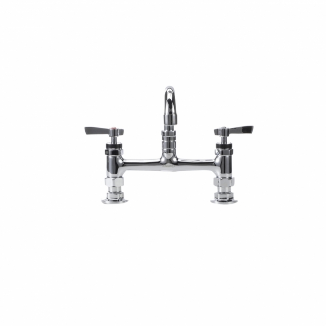 Encore® KL61-8012-SE1Z Brass Chrome Plated 8" OC Deck Mount Faucet with 12" Swivel Spout