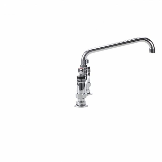 Encore® KL61-8012-SE1Z Brass Chrome Plated 8" OC Deck Mount Faucet with 12" Swivel Spout