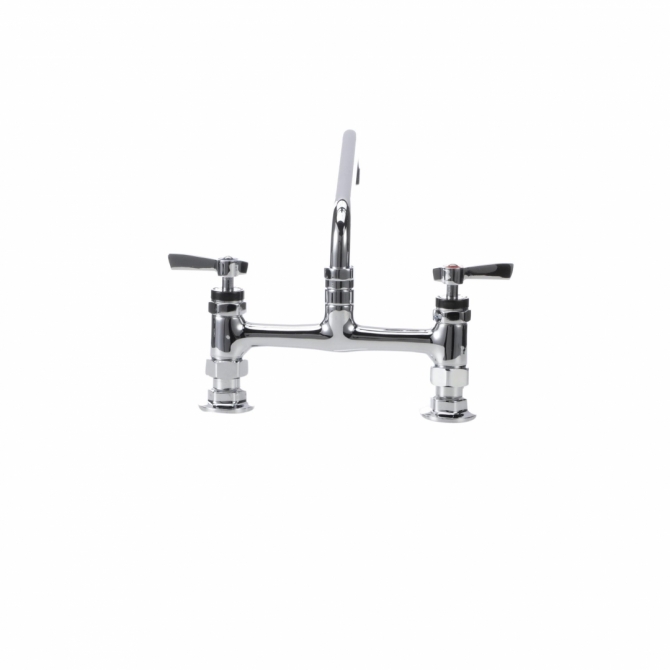 Encore® KL61-8012-SE1Z Brass Chrome Plated 8" OC Deck Mount Faucet with 12" Swivel Spout