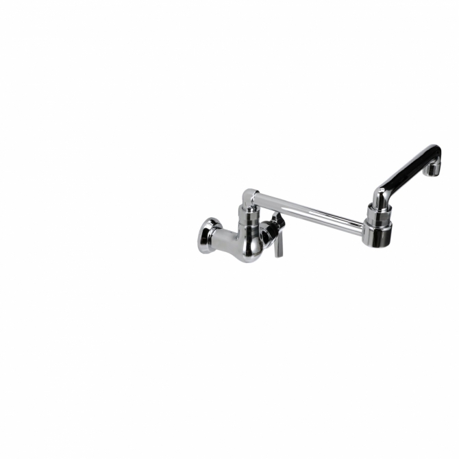 Encore® KL70-9113-DP1 Brass Chrome Plated Single Wall Mount Faucet Ceramic Valves with 13" Swivel Spout with Pot Filler End