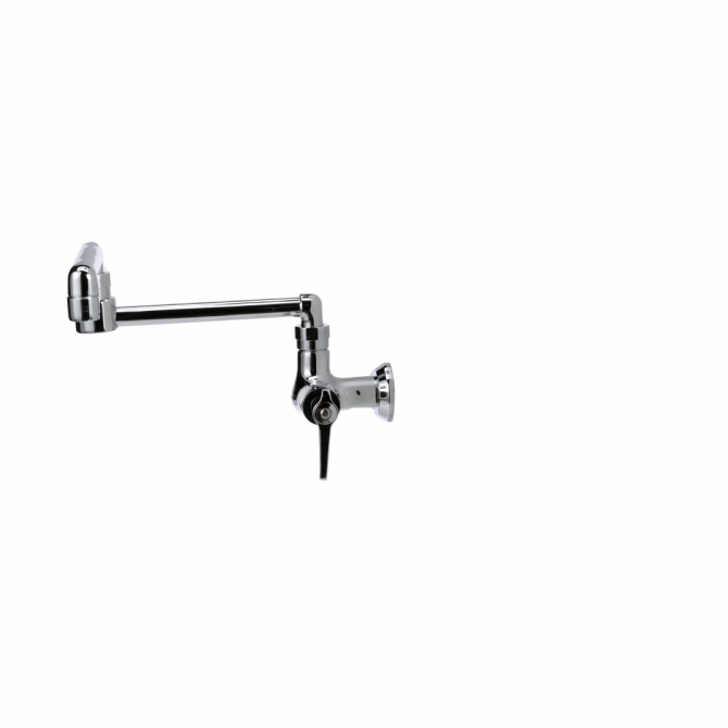 Encore® KL70-9113-DP1 Brass Chrome Plated Single Wall Mount Faucet Ceramic Valves with 13" Swivel Spout with Pot Filler End