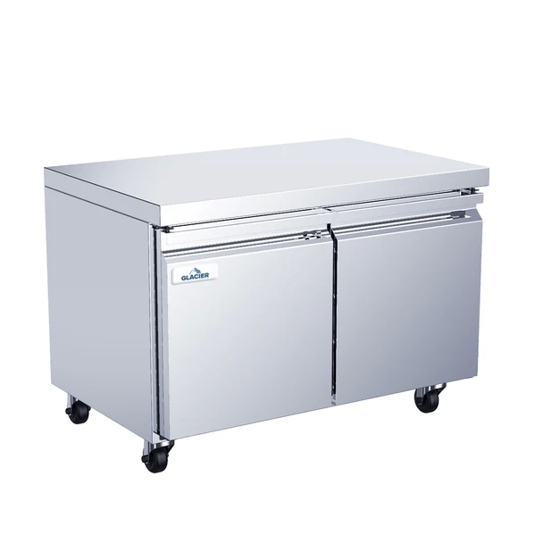 Glacier 48" Stainless steel 2 solid door under Counter Cooler GUR-48
