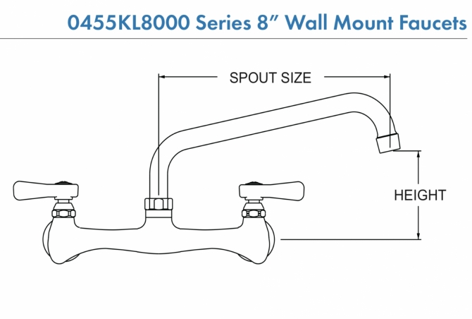 Kason 60455KL8010 SERIES 8"OC Wall Mount Faucets with 10" spout 