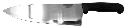 Omcan 12074 10" Medium Cook Knife / Chef Knife with Black Polypropylene Handle