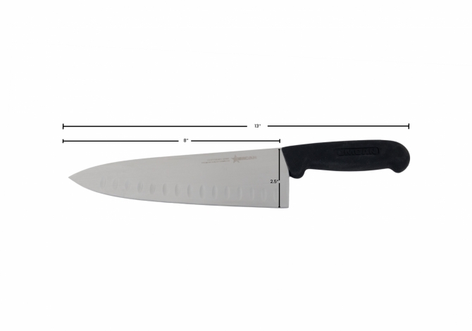 Omcan 16833 8" Medium Cook Knife / Chef Knife with G-Edge Blade