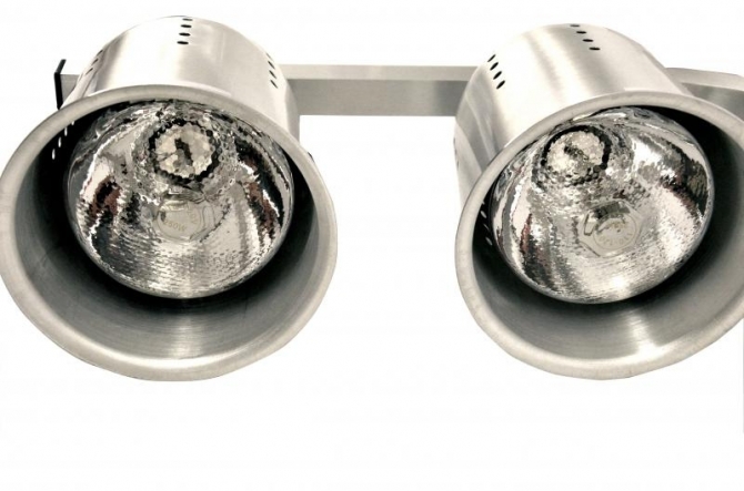 Omcan 21637 2 Bulbs Heat Lamp - Commerical Electric portable warmer  