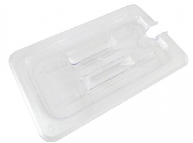 Omcan 80021 Polycarbonate Clear Cover Slotted for Fourth size Food Pan