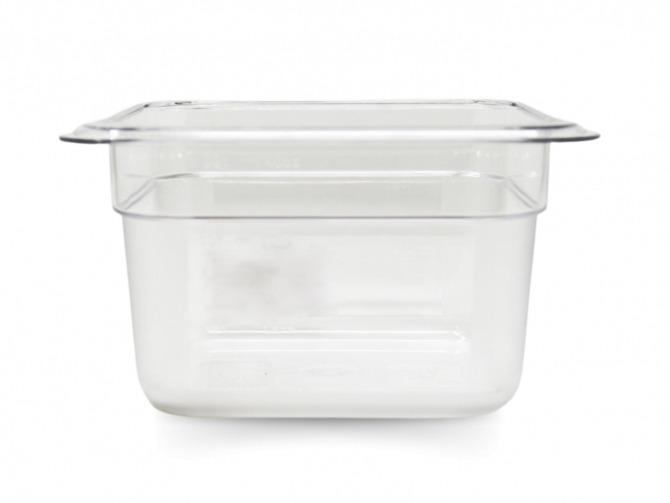 Omcan 80040 Sixth size Polycarbonate Food Pan Clear 4" Deep
