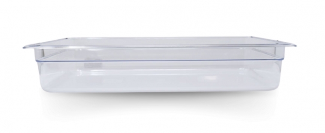 Omcan 80058 Full size Polycarbonate Food Pan Clear 4" Deep
