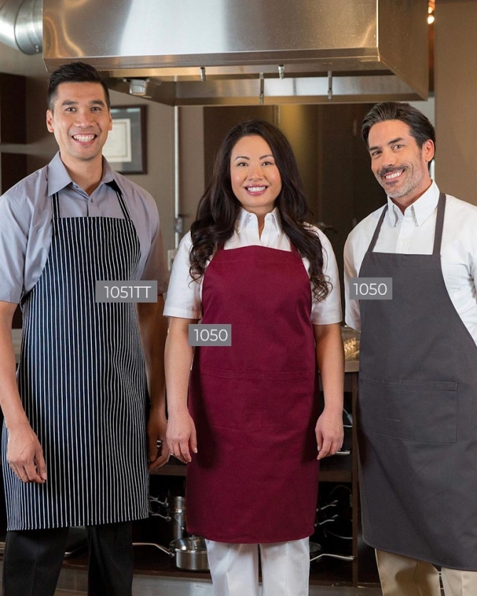 Premium Burgundy Standard Bib Apron with front pouch